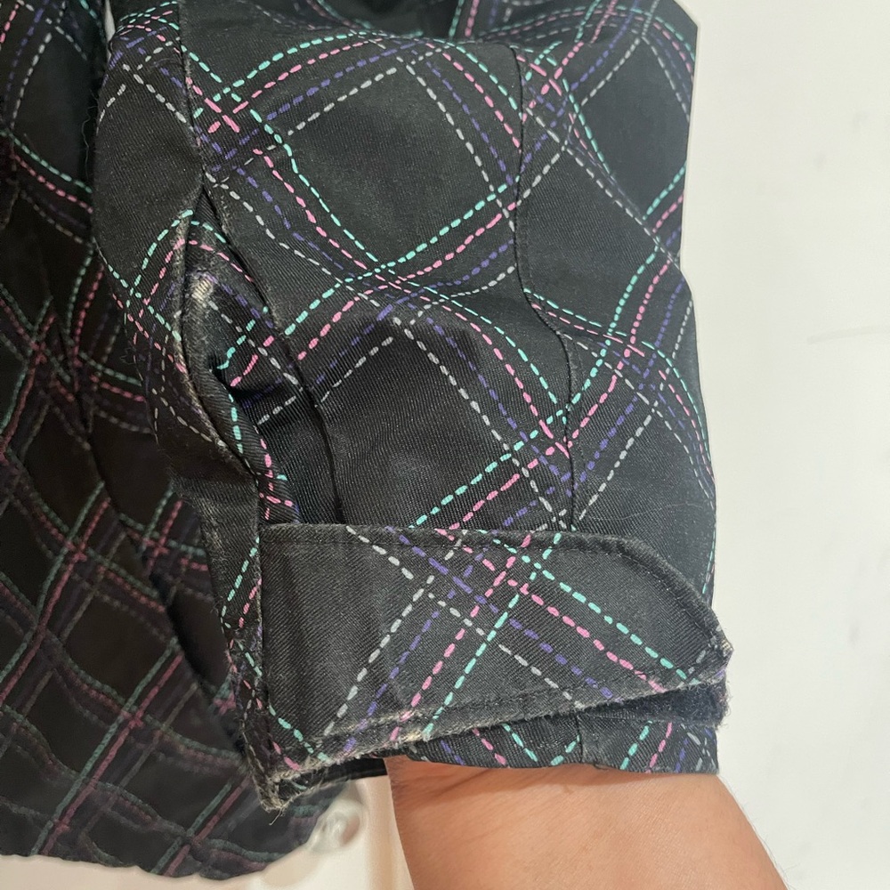 Columbia Women's Black Plaid Ski Jacket with Green Zipper - Picture 7 of 8